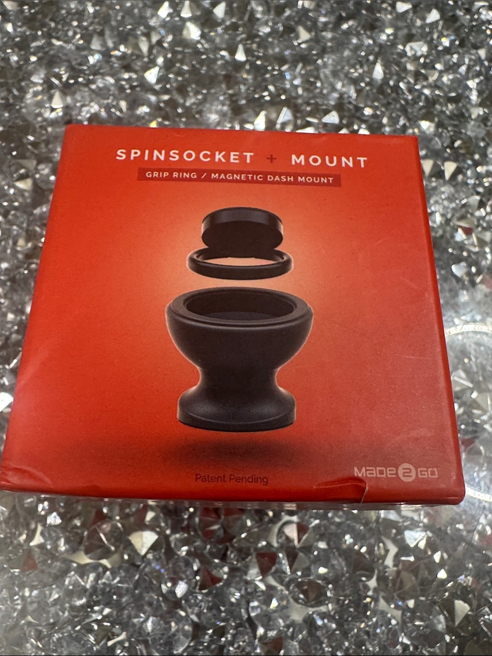 Black SpinSocket + Mount Magnetic Dash Grip Ring NEW